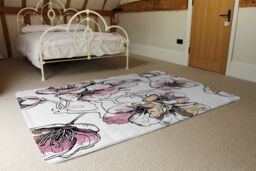 Benjamin Tate Design Flower Illustration Designer Rug in Natural - Size: Large - thumbnail 3