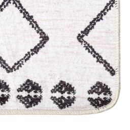 Berkfield Home Rug Washable 190x300 cm Black & White Anti Slip - Size: 100 cm diameter - thumbnail 2