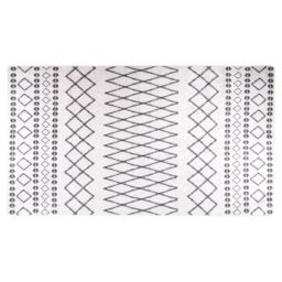 Berkfield Home Rug Washable 190x300 cm Black & White Anti Slip - Size: 100 cm diameter - thumbnail 1