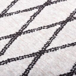 Berkfield Home Rug Washable 190x300 cm Black & White Anti Slip - Size: 100 cm diameter - thumbnail 4