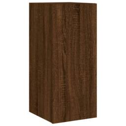 Berkfield Home TV Wall Cabinet with LED Lights Brown Oak 30.5x35x70 cm - thumbnail 3