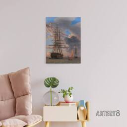 "Artery8 CW Eckersberg The Russian Liner Asow & a Frigate Canvas Art Print - Size: W12"" x H16""" - thumbnail 3