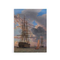"Artery8 CW Eckersberg The Russian Liner Asow & a Frigate Canvas Art Print - Size: W12"" x H16""" - thumbnail 1
