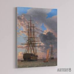 "Artery8 CW Eckersberg The Russian Liner Asow & a Frigate Canvas Art Print - Size: W12"" x H16""" - thumbnail 2