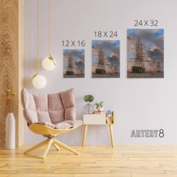 "Artery8 CW Eckersberg The Russian Liner Asow & a Frigate Canvas Art Print - Size: W12"" x H16""" - thumbnail 4