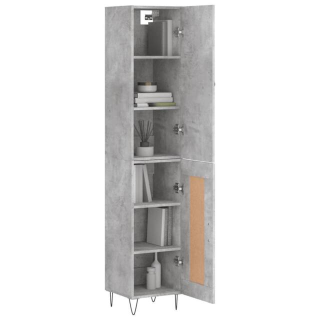 Berkfield Home Highboard Concrete Grey 34.5x34x180 cm Engineered Wood - image 1