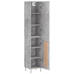 Berkfield Home Highboard Concrete Grey 34.5x34x180 cm Engineered Wood - thumbnail 4