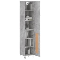 Berkfield Home Highboard Concrete Grey 34.5x34x180 cm Engineered Wood