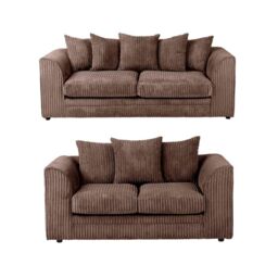 Furniture 786 Chicago Jumbo Cord 3&2 Seater Sofa Set in Chocolate - thumbnail 1