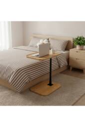 H&O Direct C-Shaped Height Adjustment Side Table in Natural - thumbnail 4