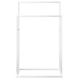 Berkfield Home Freestanding Towel Rack White 48x24x78.5 cm Iron - thumbnail 3