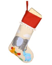 Dibor Set of 4 Natural Elephant Pom Pom Xmas Gift Christmas Stocking in Red - Size: 4 Pack - thumbnail 3