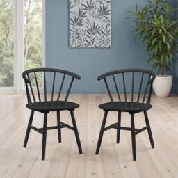 Cheshire Bellano Premium Black Dining Chairs - Set of 2 - thumbnail 4