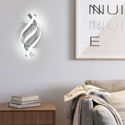 COMELY Indoor Wall Lights, 22W Modern Spiral Design Wall Lights, 6500K, Silver - thumbnail 2