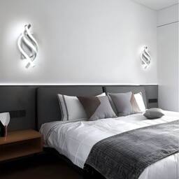 COMELY Indoor Wall Lights, 22W Modern Spiral Design Wall Lights, 6500K, Silver - thumbnail 3