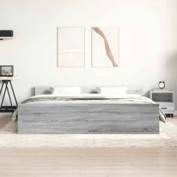 Berkfield Home Bed Frame with Headboard & Footboard Grey Sonoma 160x200 cm - thumbnail 4