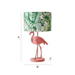ValueLights Flo Pink Velvet Flamingo Bird Table Lamp With Tropical Palm Leaf Shade - thumbnail 7