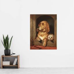 "Artery8 Dignity & Impudence Dog Portrait Landseer Wall Art Print Poster in Brown - Size: W12"" x H16""" - thumbnail 4