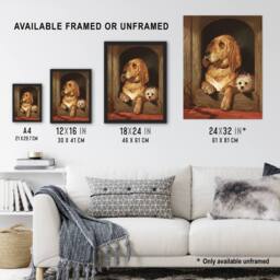 "Artery8 Dignity & Impudence Dog Portrait Landseer Wall Art Print Poster in Brown - Size: W12"" x H16""" - thumbnail 3