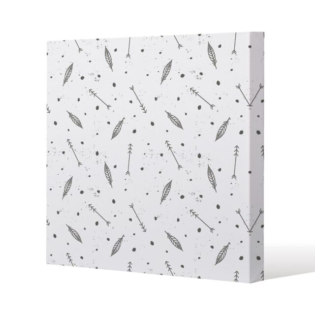 Benjamin Tate Design feathers & arrows in boho style (Canvas Print) / 90 x 90 x 4cm in Natural - Size: 90 x 90 x 4 cm - image 1