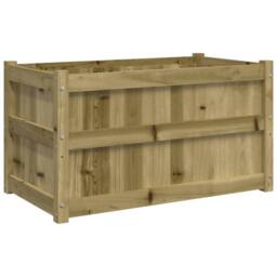 Berkfield Home Garden Planter 90x50x50 cm Impregnated Wood Pine in Brown - Size: 90 x 50 x 50 cm - thumbnail 1