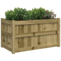 Berkfield Home Garden Planter 90x50x50 cm Impregnated Wood Pine in Brown - Size: 90 x 50 x 50 cm - thumbnail 4