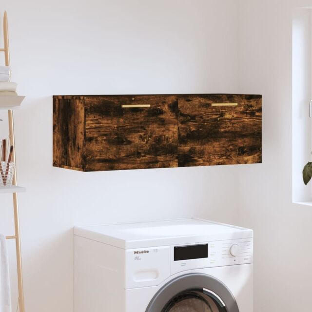 Berkfield Home Wall Cabinet Smoked Oak 100x36.5x35 cm Engineered Wood in Brown - image 1