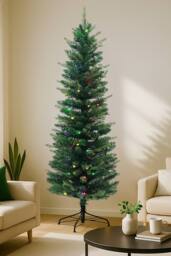 Neel Blue Pre-Lit Christmas Tree with Warm White Colourful LEDs in Green - Size: 6ft - thumbnail 5