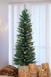 Neel Blue Pre-Lit Christmas Tree with Warm White Colourful LEDs in Green - Size: 6ft - thumbnail 6