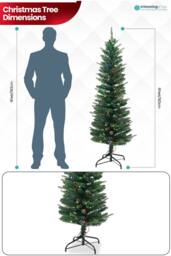 Neel Blue Pre-Lit Christmas Tree with Warm White Colourful LEDs in Green - Size: 6ft - thumbnail 2