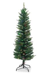 Neel Blue Pre-Lit Christmas Tree with Warm White Colourful LEDs in Green - Size: 6ft - thumbnail 1
