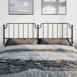 Berkfield Home Metal Headboard Black 193 cm - thumbnail 3