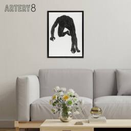 "Artery8 Man muscles Anatomical silhouette study Stolk Framed Canvas Wall Art in White - Size: W12"" x H16""" - thumbnail 3