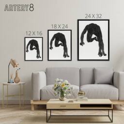 "Artery8 Man muscles Anatomical silhouette study Stolk Framed Canvas Wall Art in White - Size: W12"" x H16""" - thumbnail 4