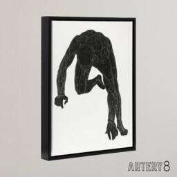 "Artery8 Man muscles Anatomical silhouette study Stolk Framed Canvas Wall Art in White - Size: W12"" x H16""" - thumbnail 2