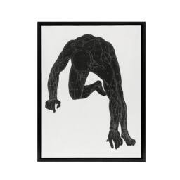 "Artery8 Man muscles Anatomical silhouette study Stolk Framed Canvas Wall Art in White - Size: W12"" x H16""" - thumbnail 1