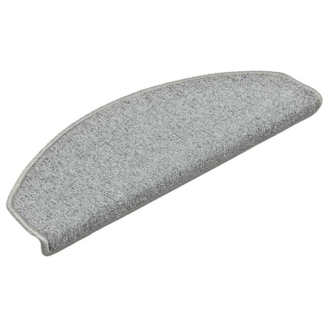 Berkfield Home Comfortable Carpet Stair Treads 15 pcs Light Grey 65x24x4 cm - Size: Medium - image 1