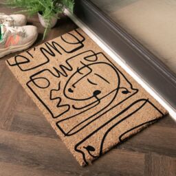 Artsy Mats Abstract Line Art Faces Doormat in Black - Size: 40 cm x 60 cm - thumbnail 2
