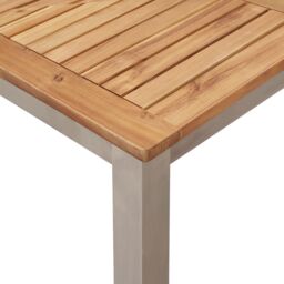 Berkfield Home Outdoor Dining Table 150x90x75 cm Solid Wood Acacia in Brown - Size: 150 x 90 x 75 cm - thumbnail 8