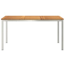 Berkfield Home Outdoor Dining Table 150x90x75 cm Solid Wood Acacia in Brown - Size: 150 x 90 x 75 cm - thumbnail 5