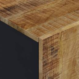 Berkfield Home TV Cabinet 80x33x46 cm Solid Wood Mango&Engineered Wood in Brown - Size: 80 x 33 x 46 cm - thumbnail 7
