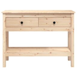 Berkfield Home Console Table 100x35x75 cm Solid Wood Pine in Brown - Size: 100 x 35 x 75 cm - thumbnail 6
