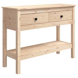 Berkfield Home Console Table 100x35x75 cm Solid Wood Pine in Brown - Size: 100 x 35 x 75 cm - thumbnail 2
