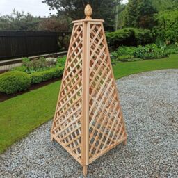 Primrose Wooden Garden Obelisk for Garden Climbers Climbing Plants 64cm x 180cm in Natural - Size: 64 cm x 180 cm - thumbnail 4