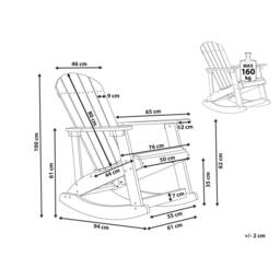 Wyld and Coco Everwood Blue Faux-Wood Garden Rocking Chair - Coastal Outdoor - thumbnail 3