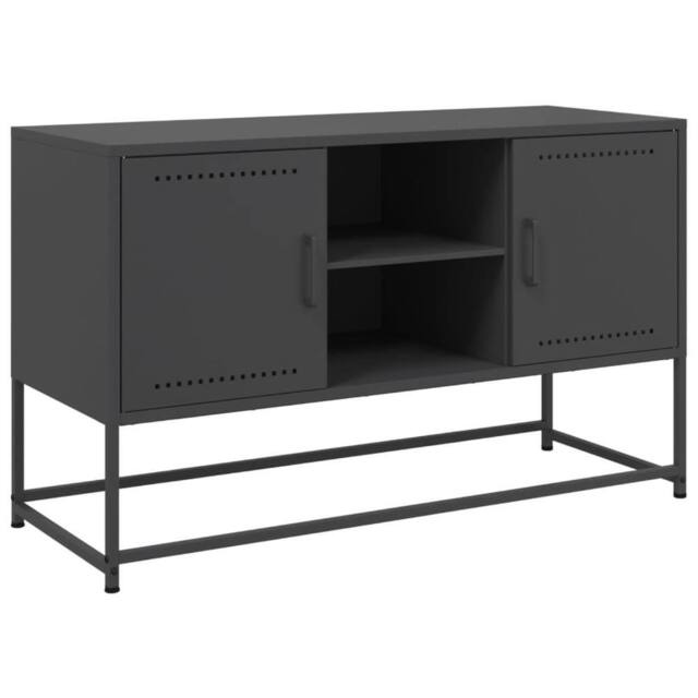 Berkfield Home TV Cabinet Black 100.5x39x60.5 cm Steel - image 1