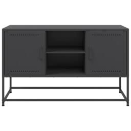 Berkfield Home TV Cabinet Black 100.5x39x60.5 cm Steel - thumbnail 6