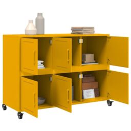 Berkfield Home Sideboard Mustard Yellow 100.5x39x72 cm Steel - thumbnail 5