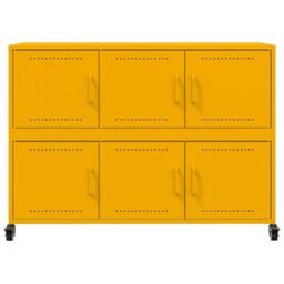 Berkfield Home Sideboard Mustard Yellow 100.5x39x72 cm Steel - thumbnail 6