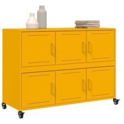 Berkfield Home Sideboard Mustard Yellow 100.5x39x72 cm Steel - thumbnail 4